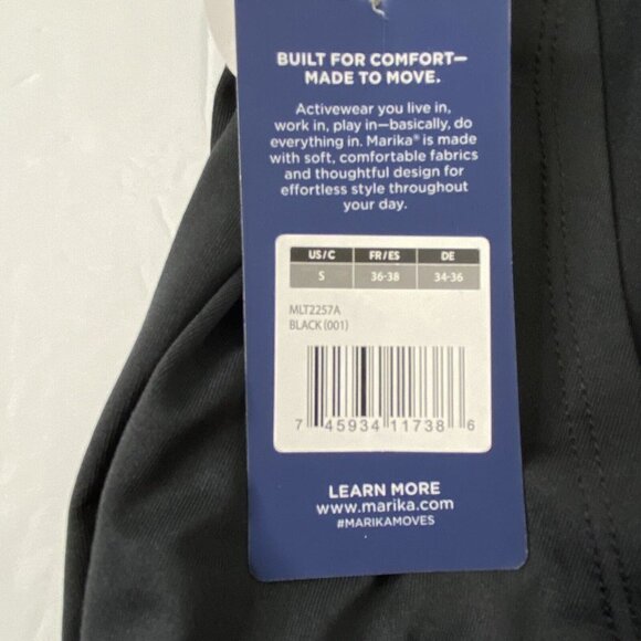 Marika Women's size Small Short Sleeve Open Back Athletic Yoga Top Black - Picture 9 of 12